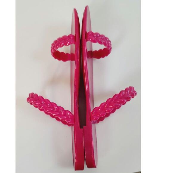 Stuart Weitzman Braida Sawyer Jelly Sandals in Magenta, sz 9 - Picture 8 of 14